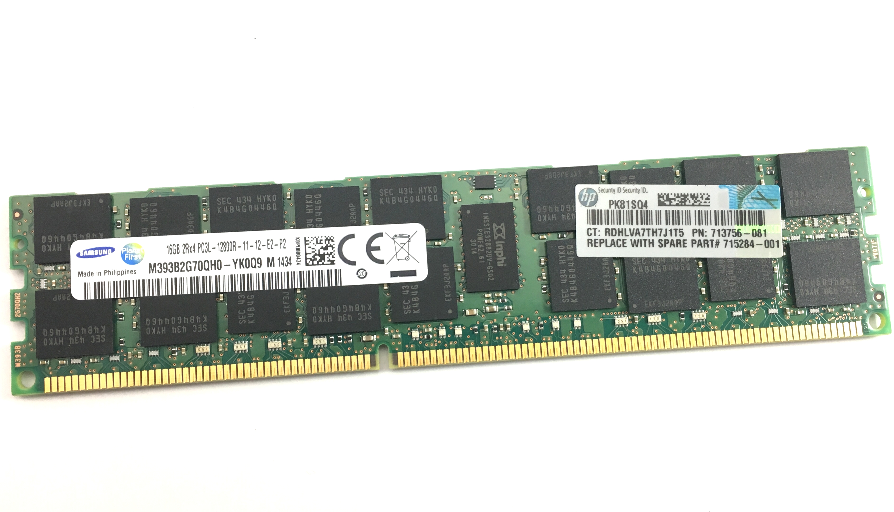 Samsung 16GB 2Rx4 PC3L-12800R DDR3 ECC Registered Memory (M393B2G70QH0-YK0)