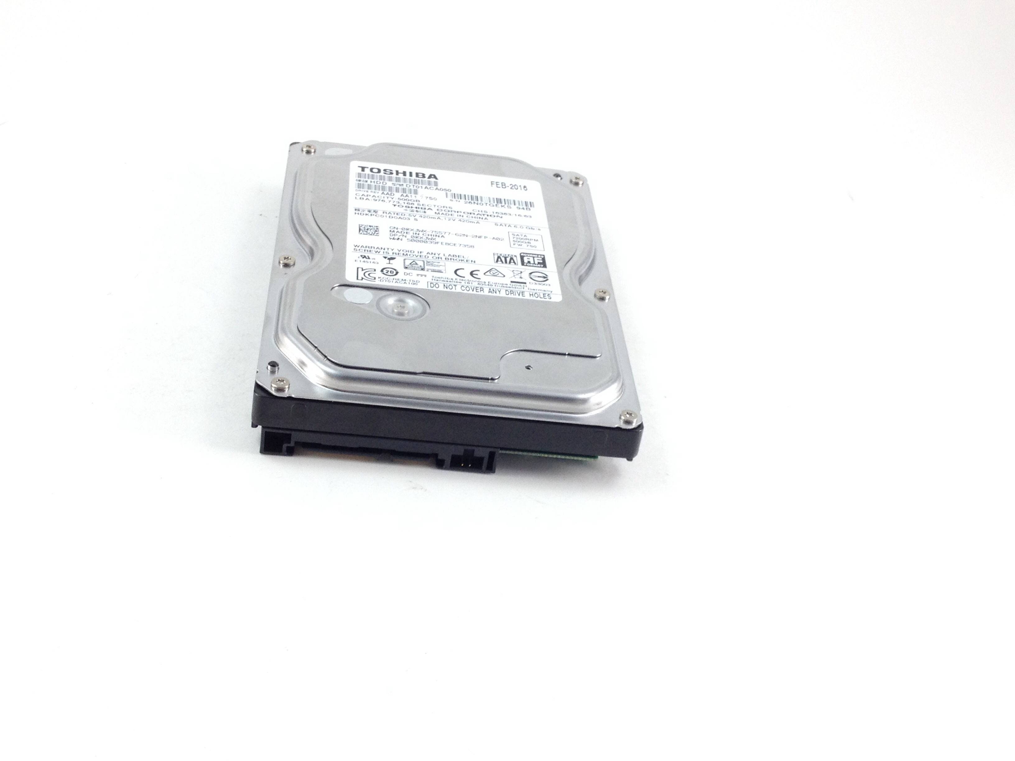RXJWX Dell Toshiba 500GB 7.2K 6Gbps 3.5'' SATA  Hard Drive (RXJWX)