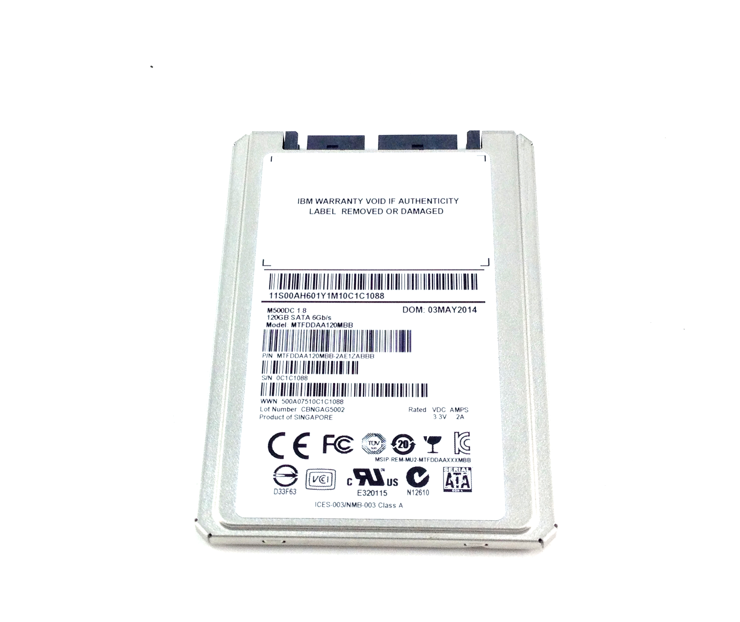 IBM 120GB 6Gbps SATA 1.8'' Solid State Drive SSD (00AH601)