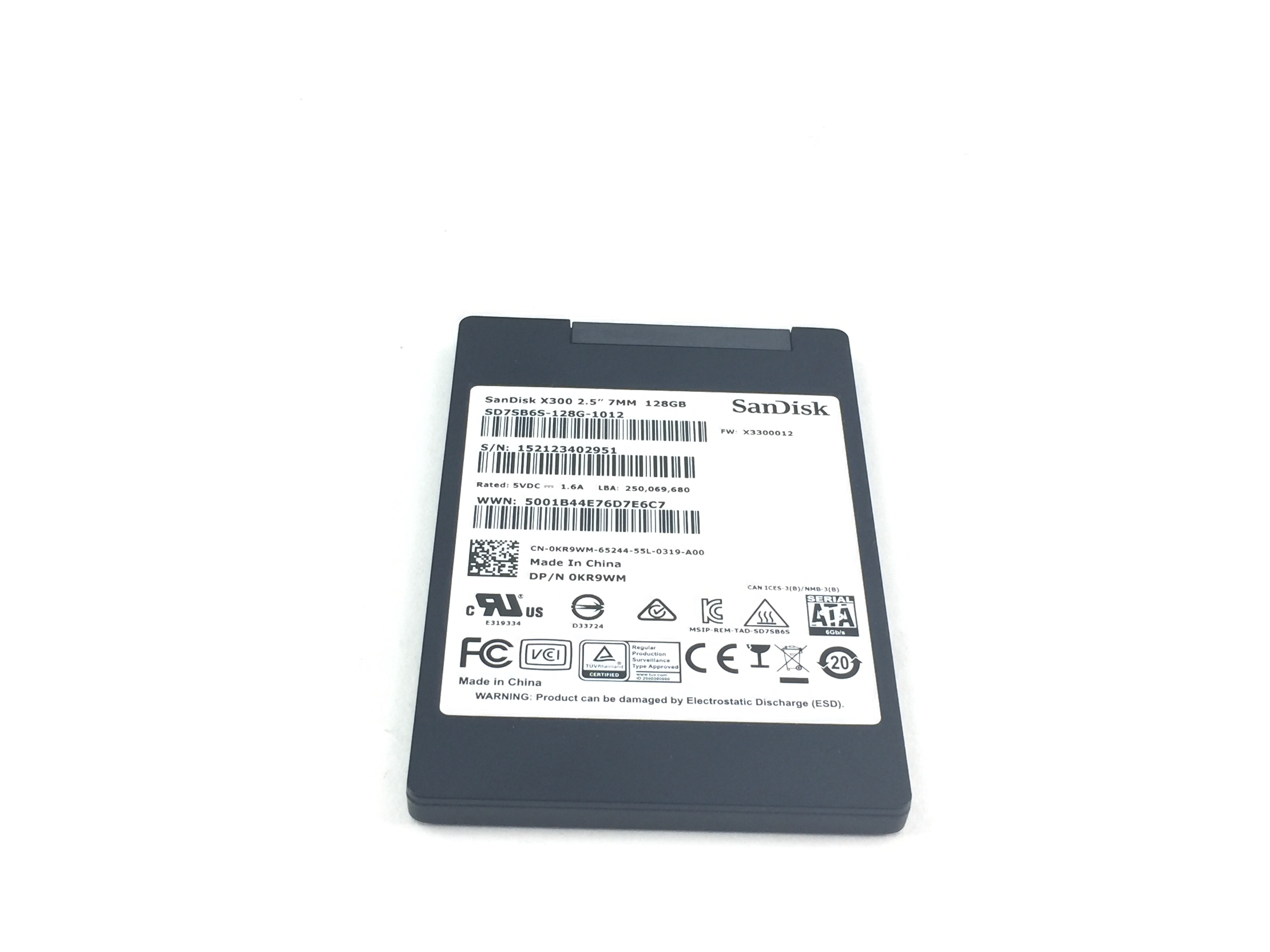 Dell 128GB SATA 6Gbps 2.5'' Solid State Drive (KR9WM)