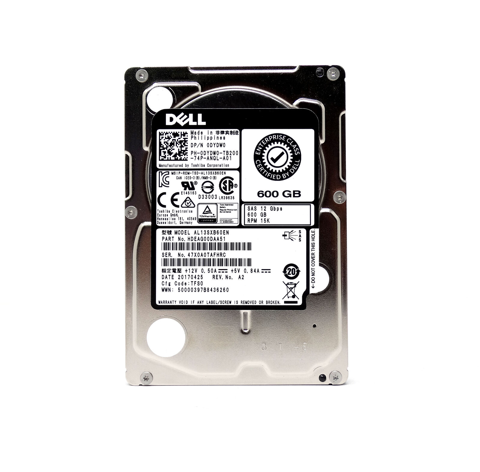 Dell 600GB 15K 12G 12Gbps SAS 2.5'' Enterprise HDD Hard Drive