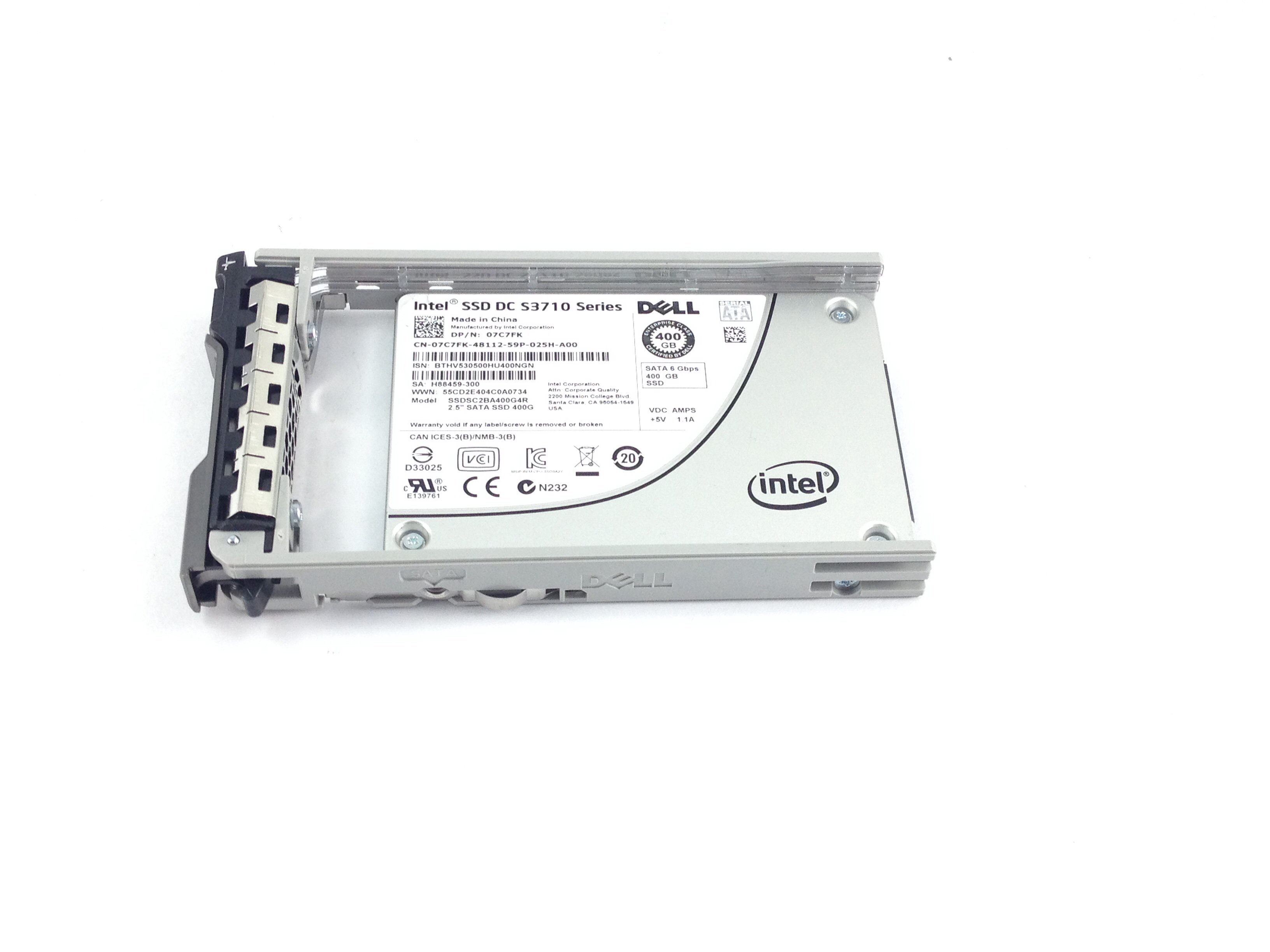 Dell Intel SSD DC S3710 400GB 6Gbps SATA 2.5'' Solid State Drive (7C7FK)