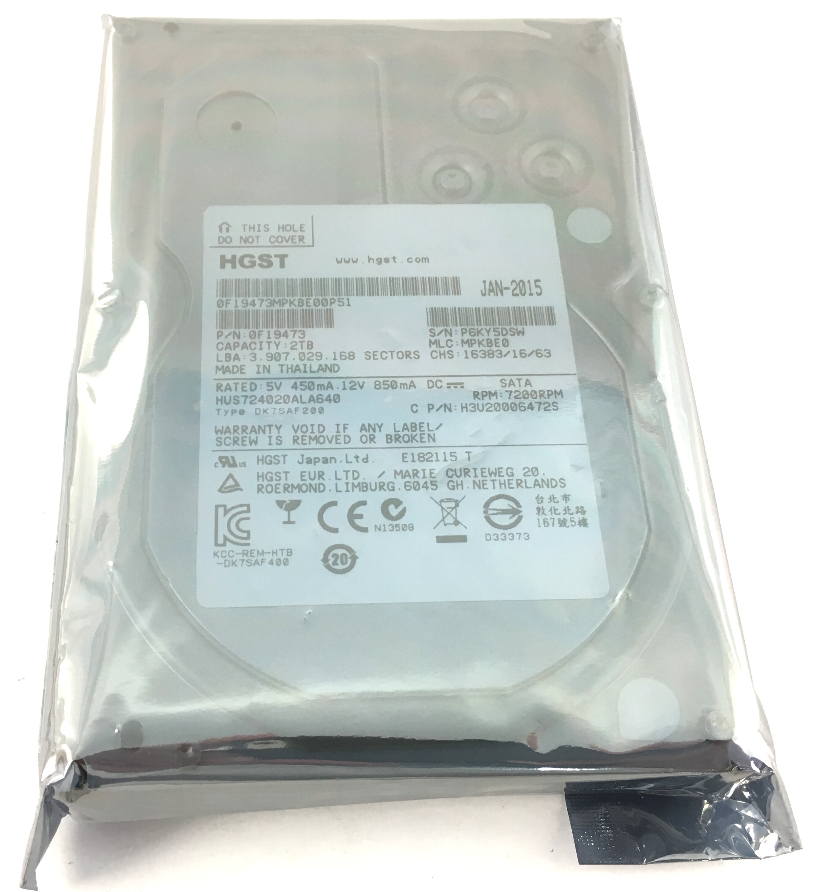 Hitachi NetApp 2TB 7.2K 6Gbps 3.5'' SATA HDD Hard Drive (HUS724020ALA640)