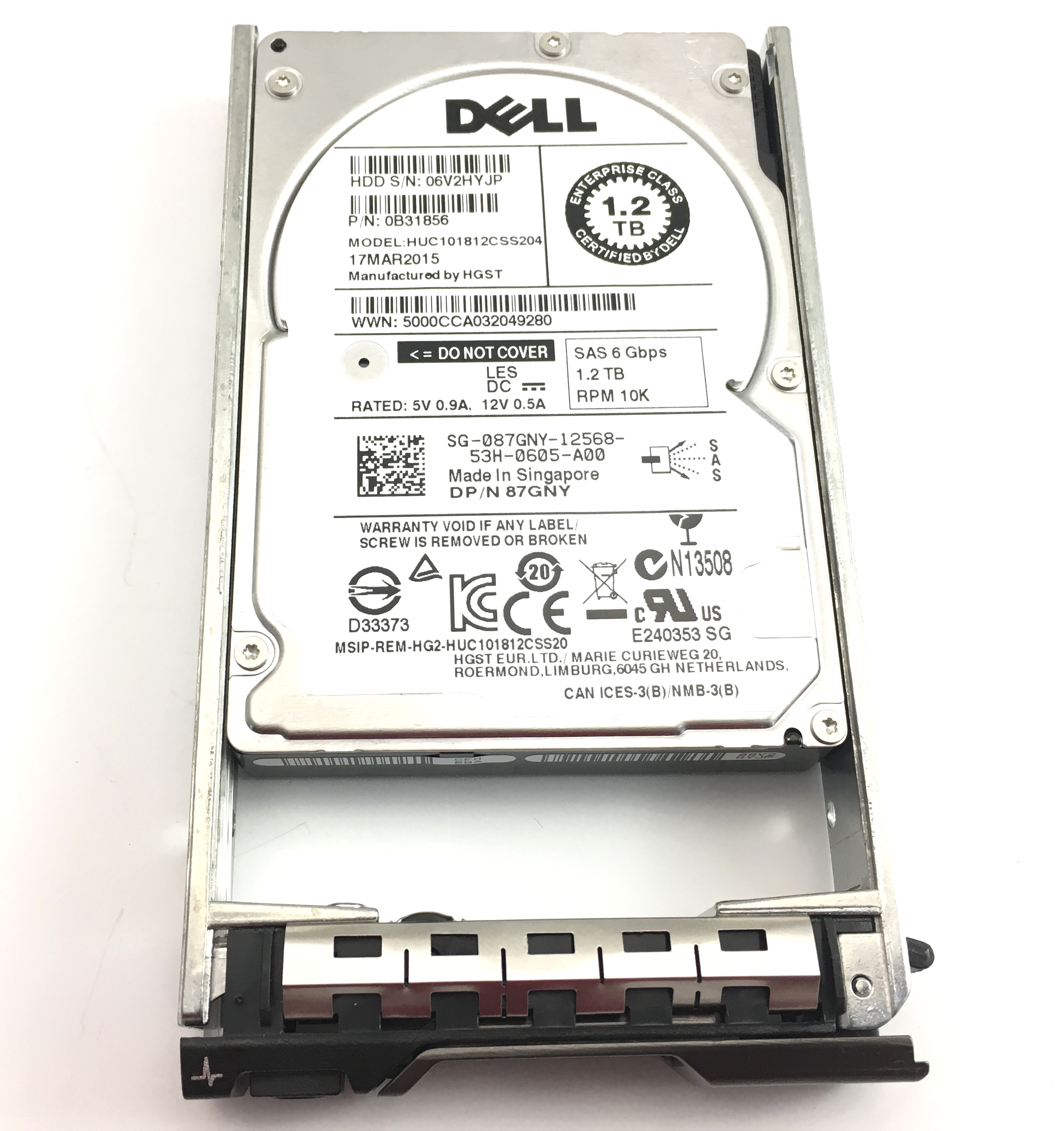 Dell Enterprise Class 1.2TB 10K 6Gbps SAS 2.5'' Hard Drive (87GNY)