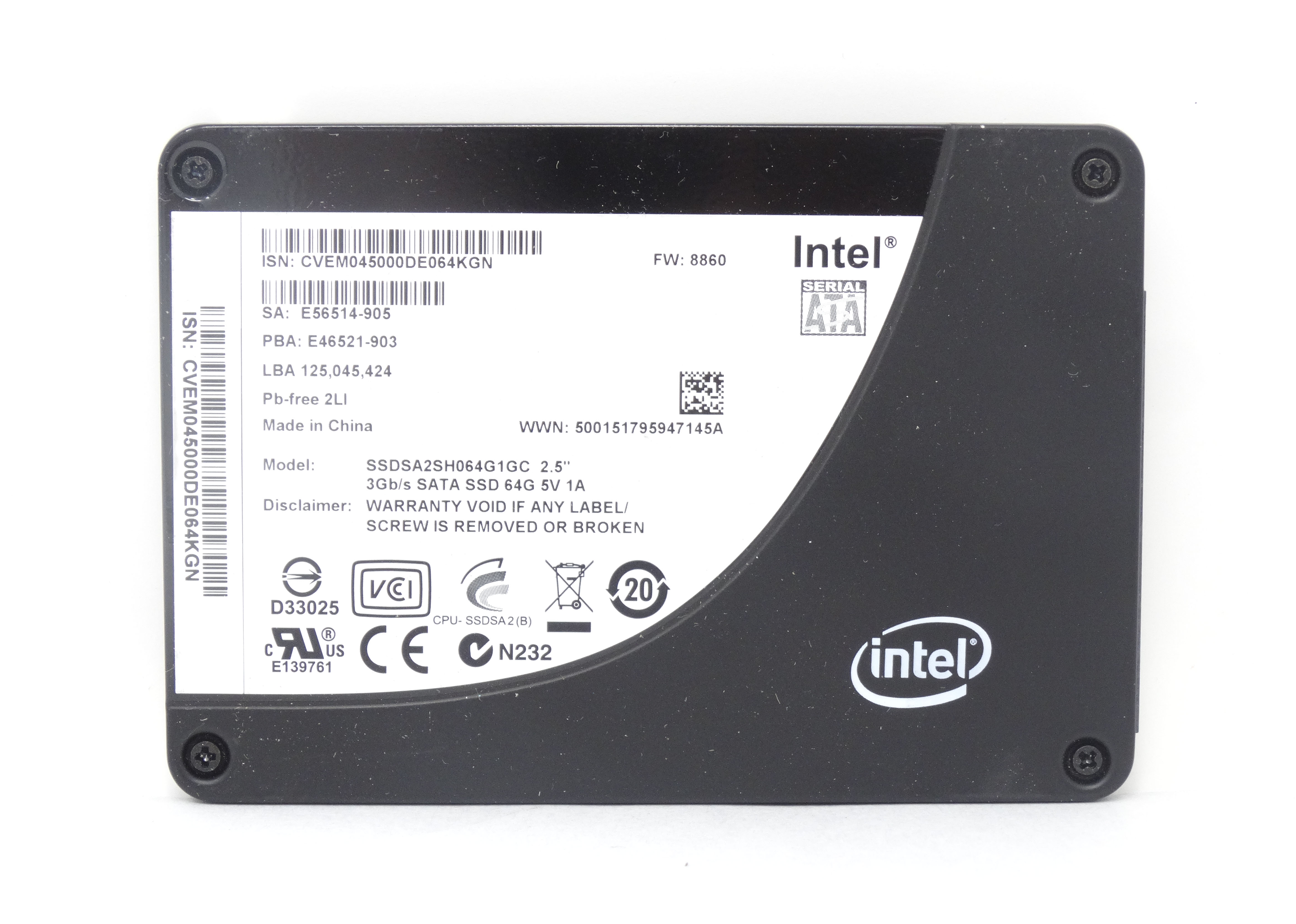 CISCO INTEL 64GB 3GBPS SATA 2.5'' SOLID STATE DRIVE SSD (N20-D064SSD)