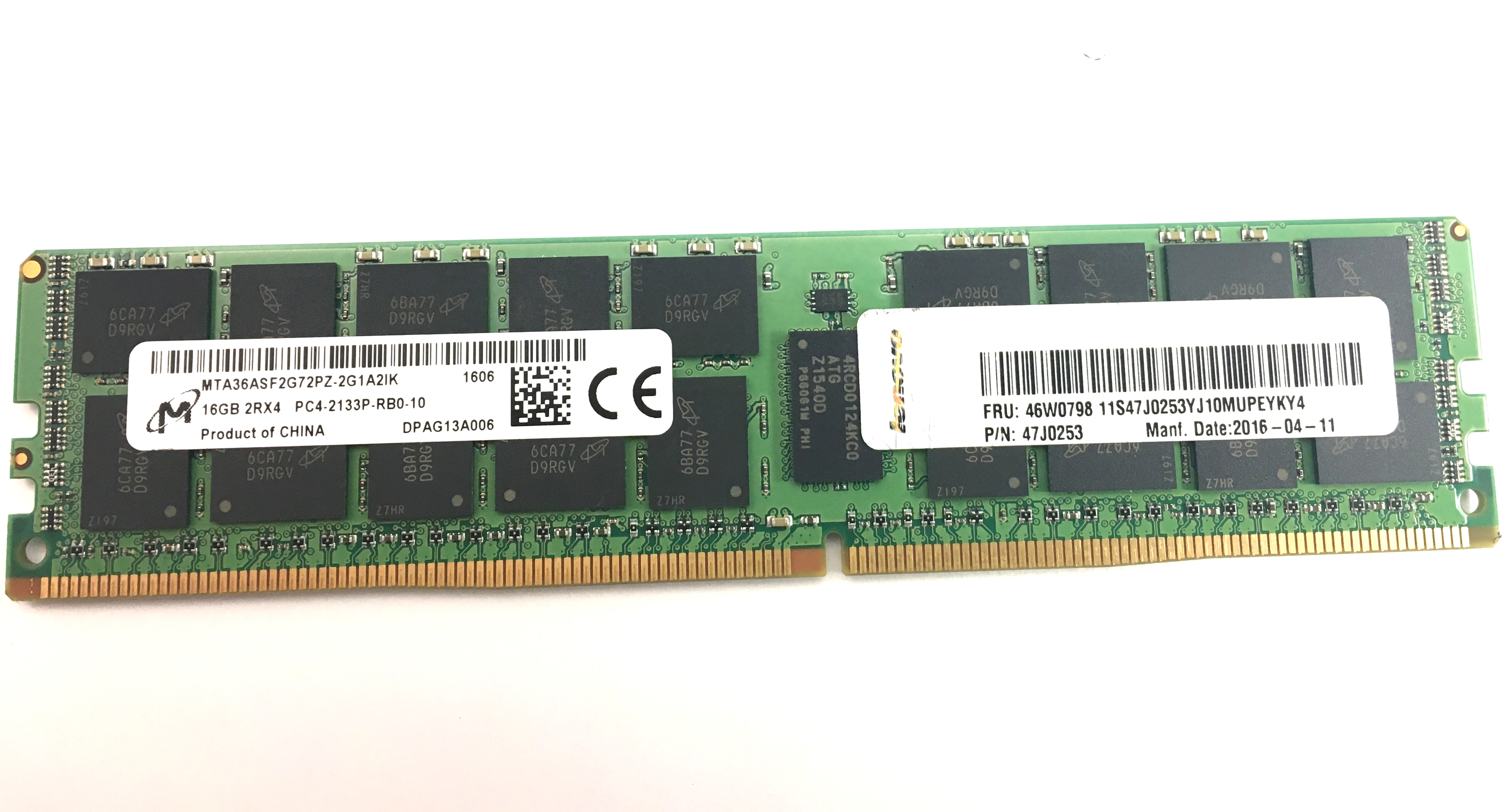 IBM Lenovo 16GB 2Rx4 PC4-2133P DDR4 ECC Registered Memory (46W0798)