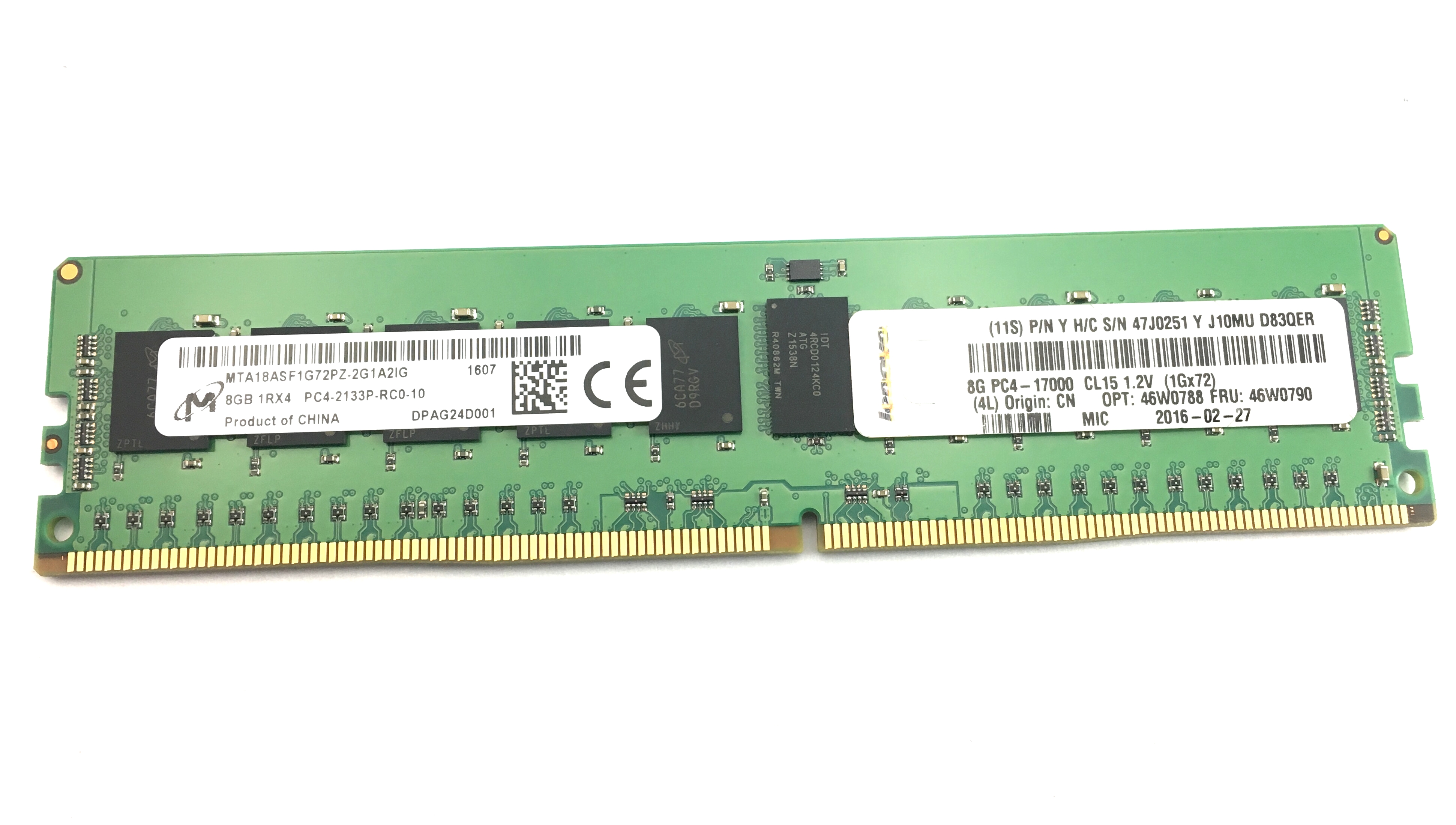 HP 8GB 1Rx4 PC4-2133P DDR4 ECC Registered Memory (752368-581)
