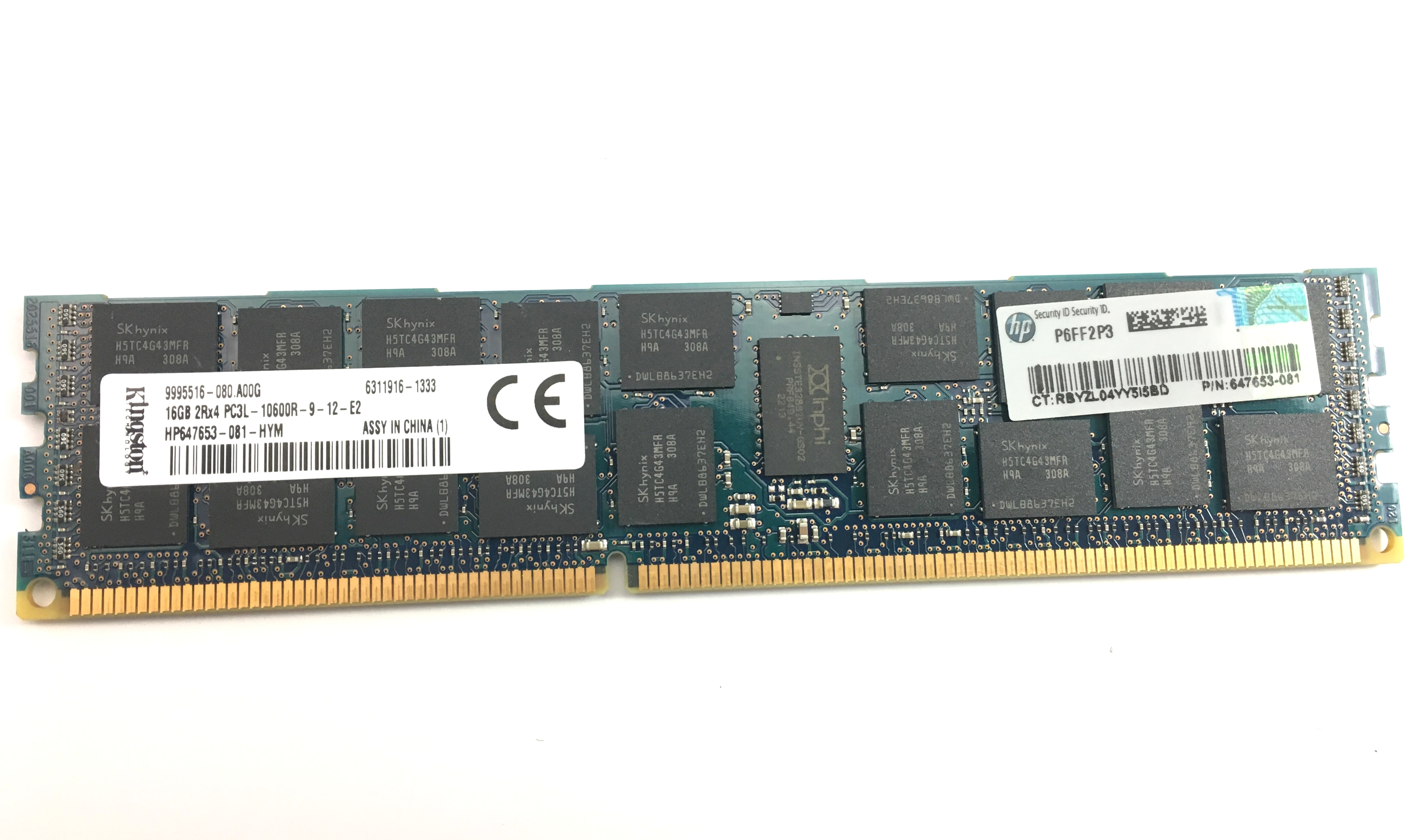HP 16GB 2Rx4 PC3L-10600R DDR3 ECC Registered Memory (647653-081)