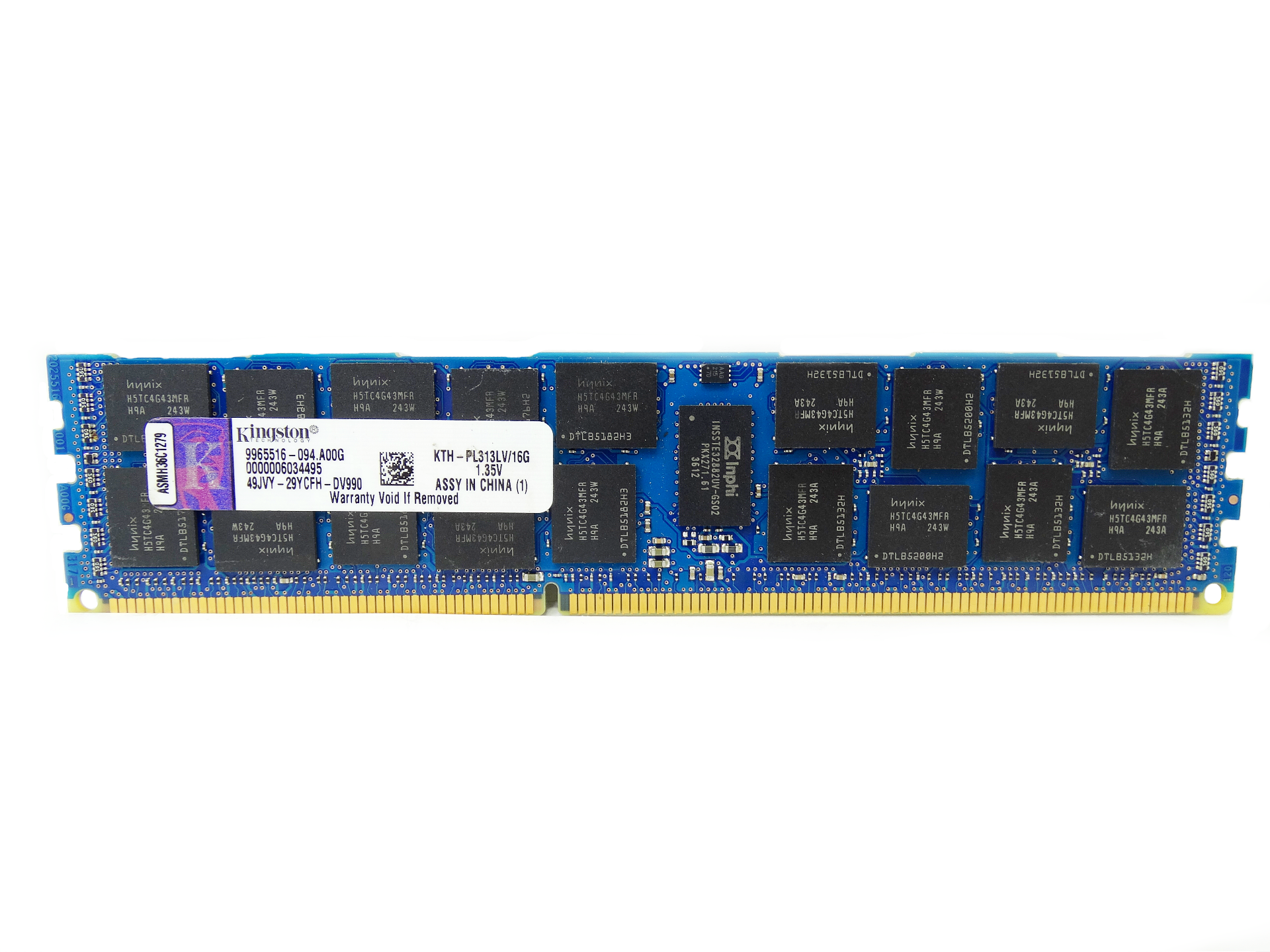 Kingston 16GB 2Rx4 PC3L-10600R DDR3 1333MHZ ECC Regulated RAM Memory (KTH-PL313LV/16G)