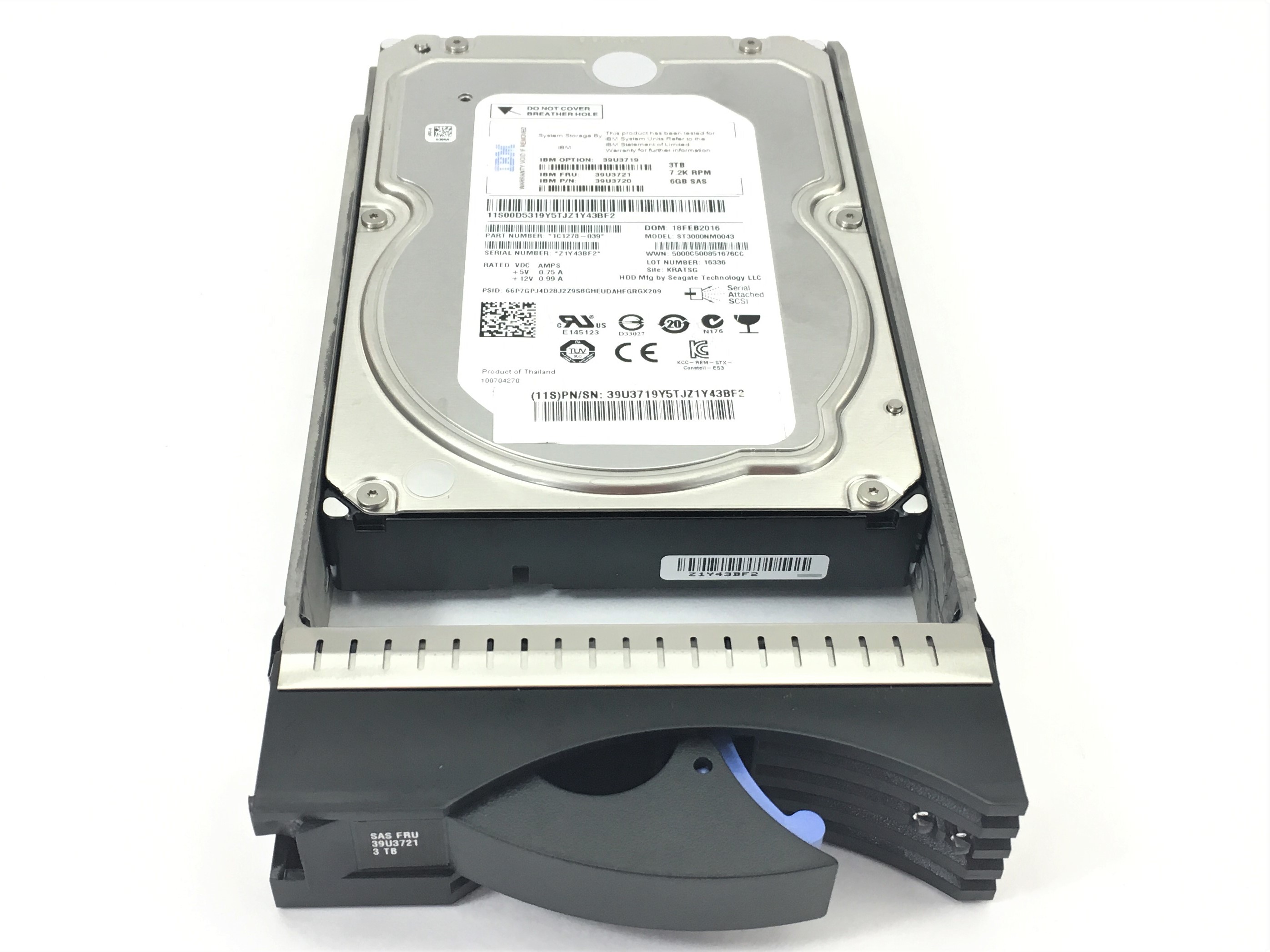 IBM 3TB 7.2K 6GB/s SAS 3.5 HDD Hard Drive (39U3721)