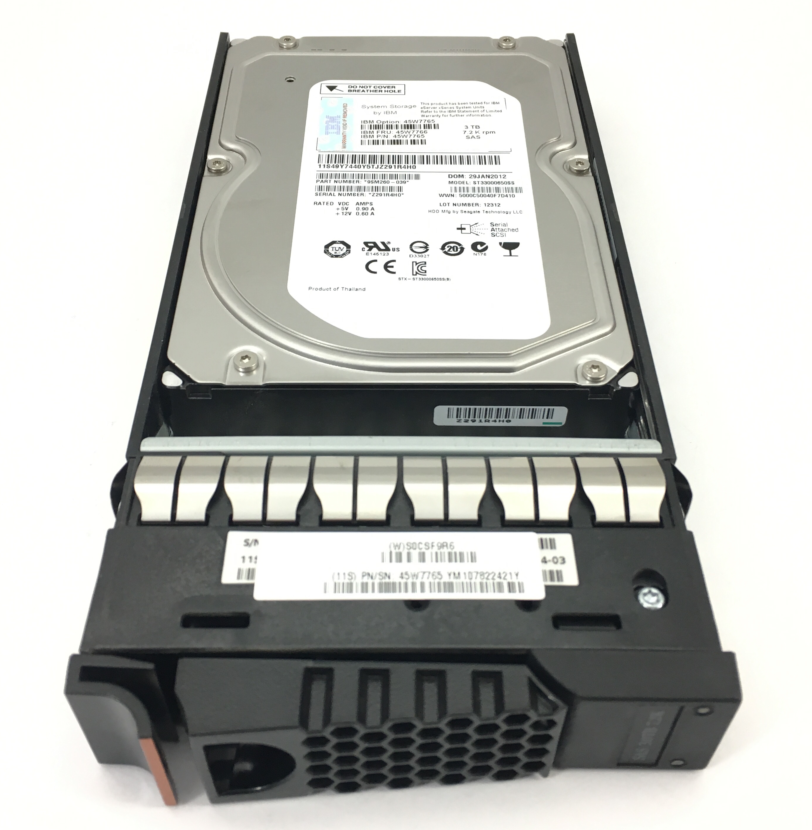 IBM 3TB 7.2K 6Gbps SAS 3.5'' HDD Hard Drive (45W7766)