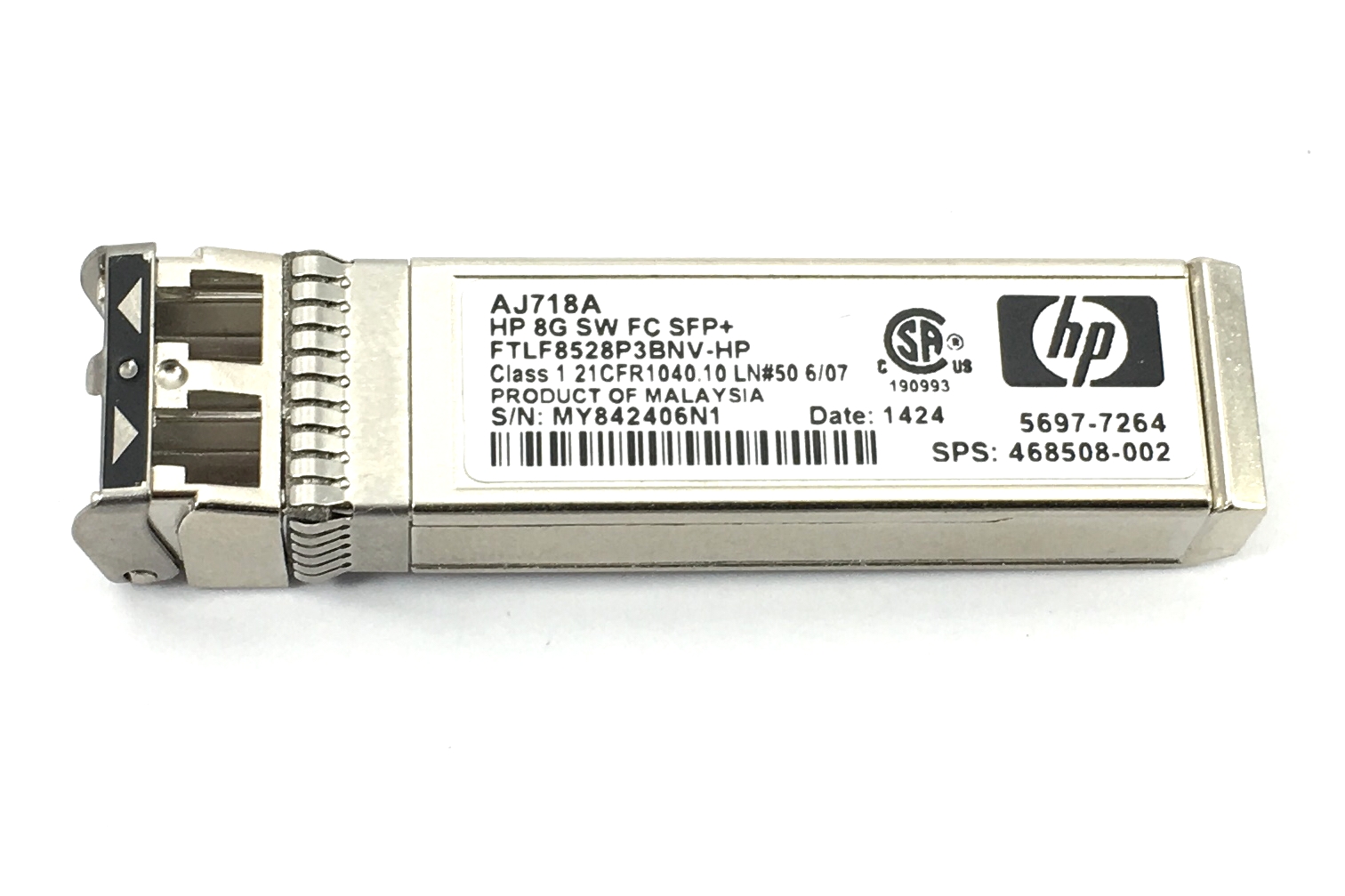 HP AJ718A 8GB Short Wave Fiber Channel SFP+ Transaceiver (468508-002)