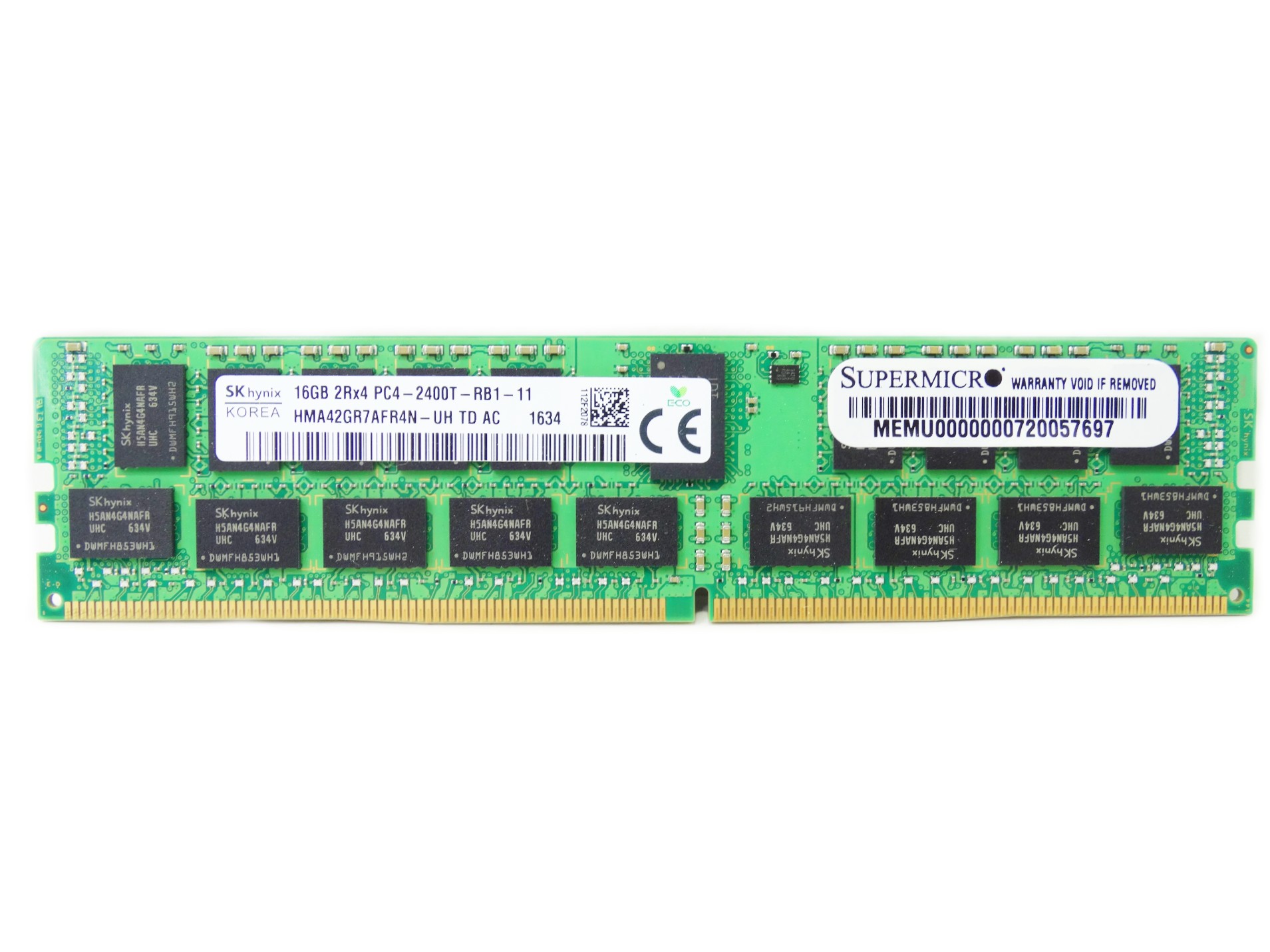 SKhynix 16GB 2RX4 PC4-2400T DDR4-2400MHz ECC REGD MEMORY. (HMA42GR7AFR4N-UH)