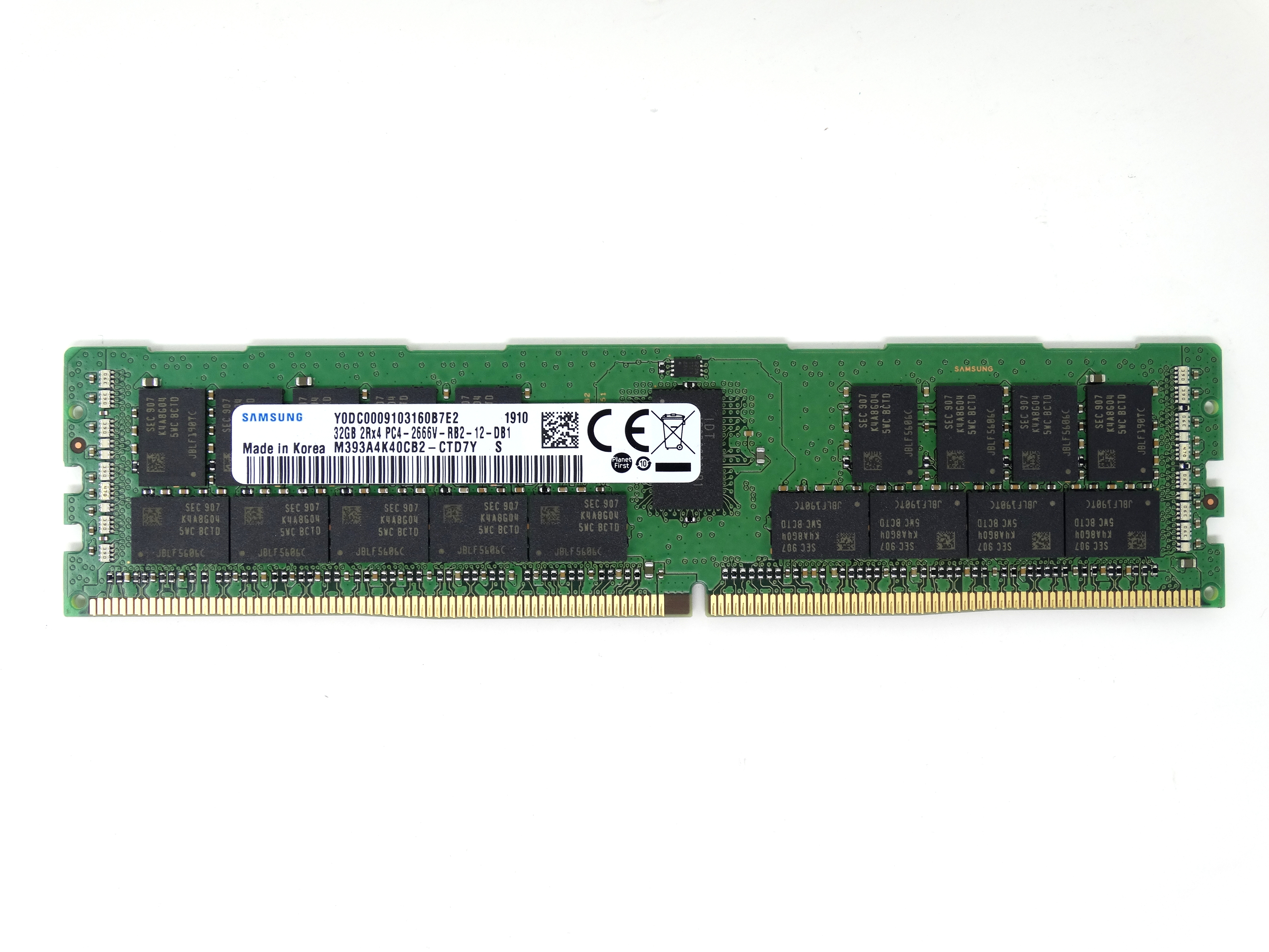 Samsung 32GB 2RX4 PC4-2666V DDR4 ECC REG Memory (M393A4K40CB2-CTD7Y)