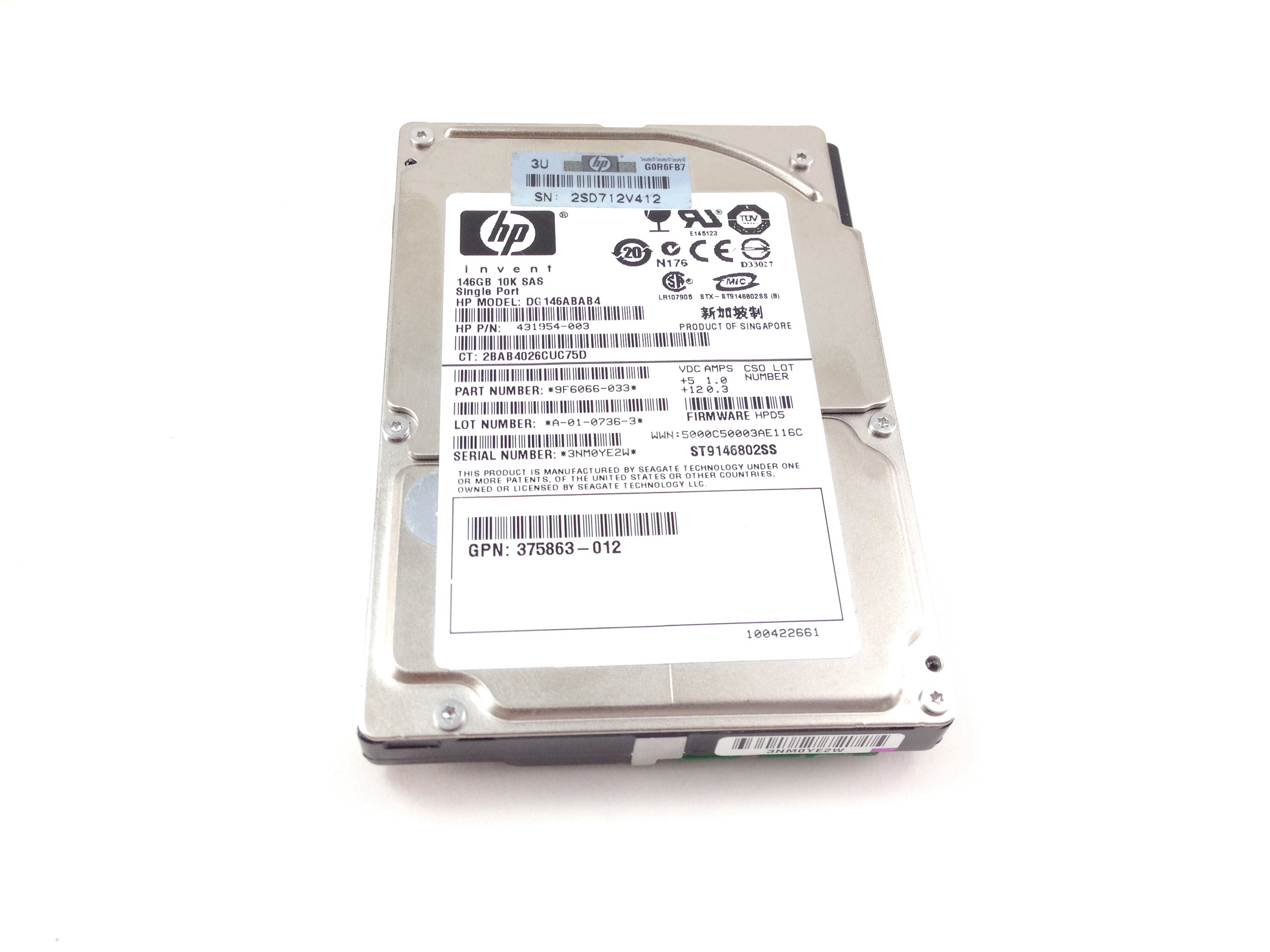 HP 146GB 10K SAS 2.5'' Hard Drive (431954-003)