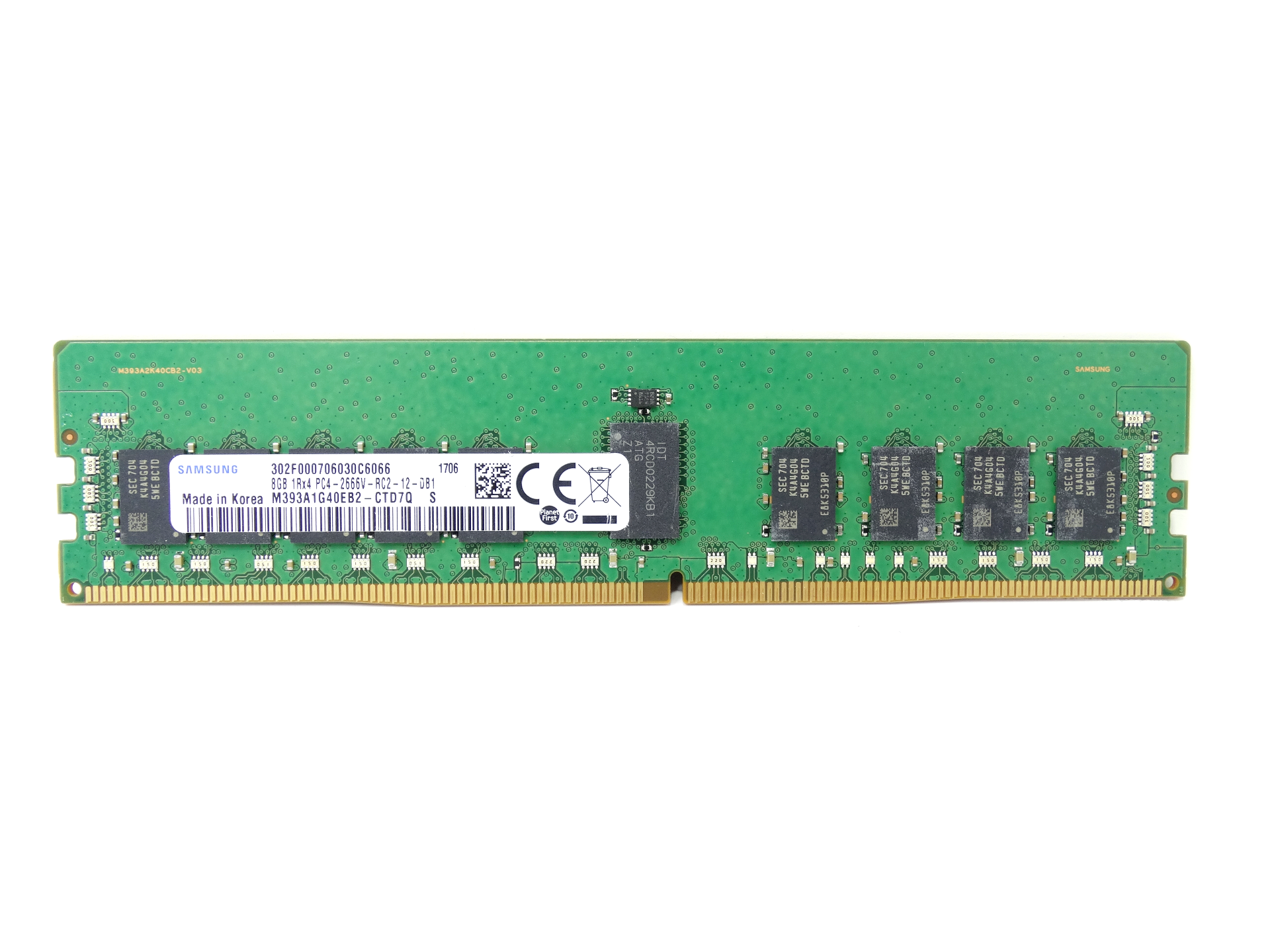 Samsung 8GB 1Rx4 PC4-21300 DDR4 2666MHz ECC Registered RAM Memory (M393A1G40EB2-CTD7Q)