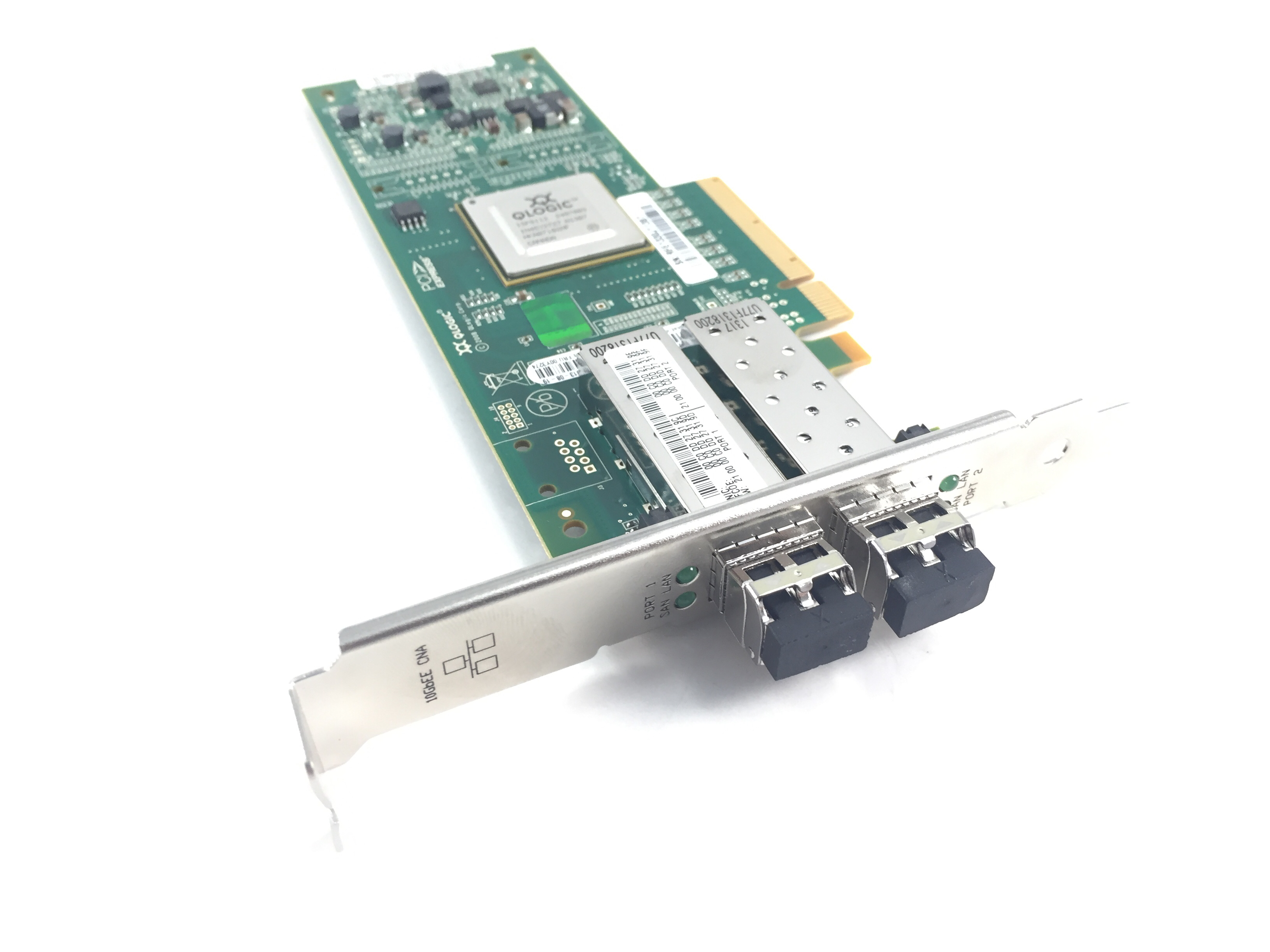 IBM Qlogic Qle8142 10GB Dual Port PCI-E Network Card w/ Transceiver (00Y3274)